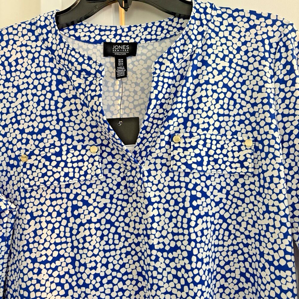 Jones Of New York Shirt Women’s Size Medium Signature 3/4 Sleeve Stretch NWT $69 - Picture 7 of 12